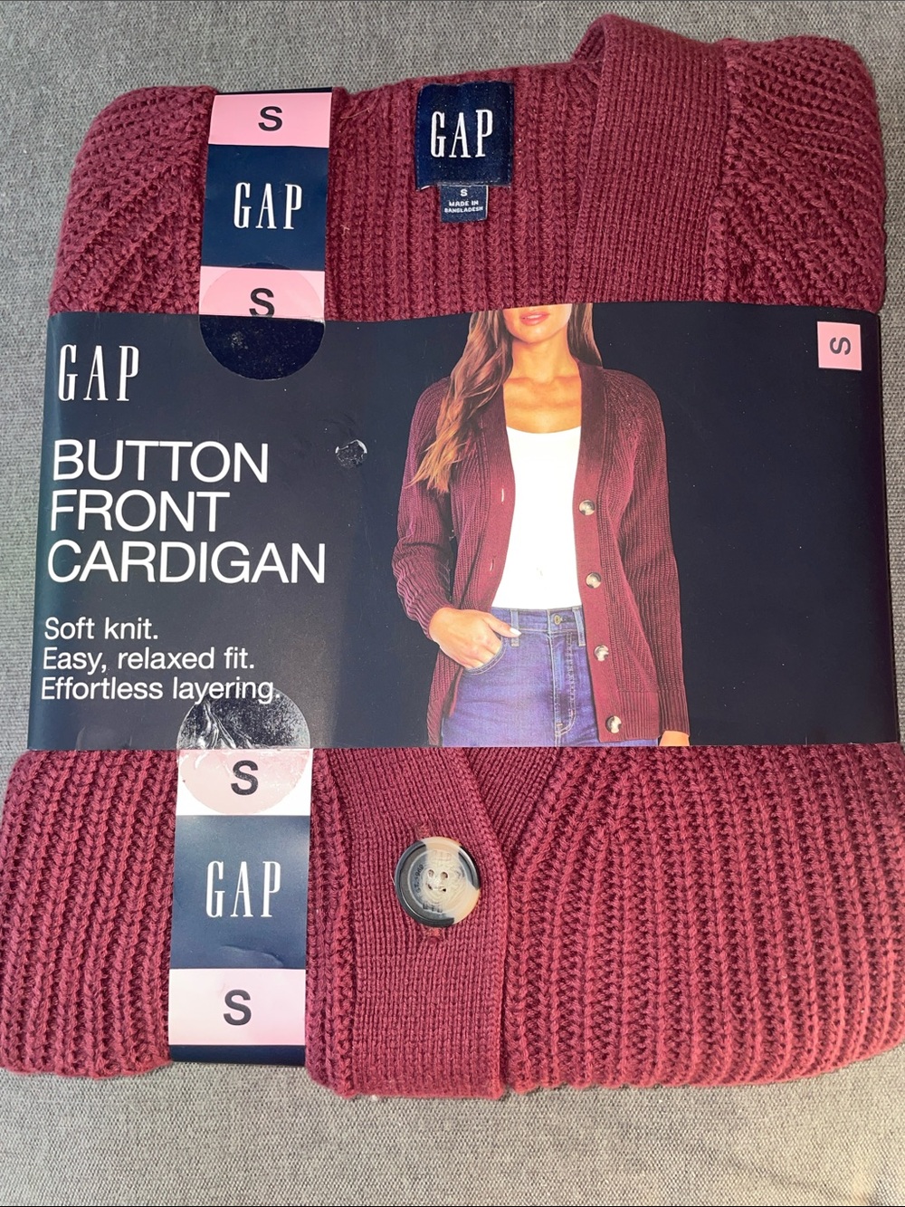 GAP Women's Button-Front Cardigan - Wine Red